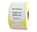 60 mm okrúhle BIELE TERMÁLNE etikety fi60 ZEBRA 1000 ks ŽLTÁ PODKLAD