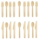 Príborové vidličky jednorazové nože WOODEN ECO x18