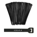 Plastové UV sťahovacie pásky 430x4,8 - 25 ks, čierne