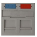 M45 adaptér 2xKeystone protiprachové klapky biele X-EAK02-B