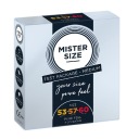 Mister Size Kondómy Kondómy Fit Veľkosť 53 mm 57 mm 60 mm 3ks