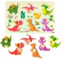 Dinosaurus puzzle dinosaurus drevené puzzle 10ks