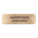 Etiketa z ekokože HANDMADE, zlato 2656