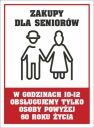 Nálepka HODINY PRE SENIOROV 15x20 cm do predajne