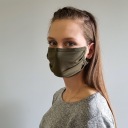 Maska / Khaki opakovane použiteľná bavlnená maska