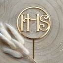 IHS v leme kruhu Communion Communion Topper Zlaté PLEXI zrkadlo