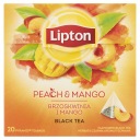 Lipton pyramídy čierneho čaju s príchuťou Peach Mango 20 ks 36g