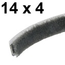Tesnenie kefky prepážky pre šatníkovú skriňu 14x4 WIDE