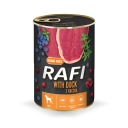 RAFI mokré krmivo pre psov s KAČICOU, 400g plechovka, bezobilné krmivo pre psov