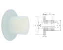 Plastová rolka s priemerom príruby 53 mm, priemer 8,2 mm