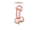 Fóliový balónik na penis, 55,5x112 cm, ružové zlato
