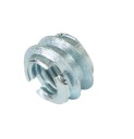 10x Nábytkový spoj M6 x 7 mm skrutkovaný do dreva, oceľová vložka so zárezom
