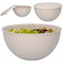 PLASTOVÁ kuchynská misa s pokrievkou, béžová, 6L, 29 cm, na šaláty, chipsy
