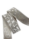 BOHO ETHNO DEKORAČNÁ STUŽKA 32 MM STRIEBORNÁ