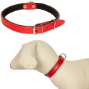 Kožený obojok s filcom psík 20-27cm/10mm Červený