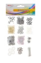 CREATIVE SET flitre korálky kamienky BIELE STRIEBRO