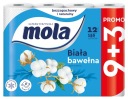 MOLA biely bavlnený toaletný papier 9+3, neparfumovaný, 12 roliek