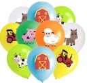 Latexové balóny Wesoła Farma Village Animals 10 kusov Narodeniny