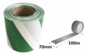 VÝSTRAŽNÁ PÁSKA 70mm/100m biela a zelená 7cm značkovacie označenie