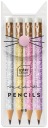 4x MINI ceruzka s gumou HB MINI GLITTER MEOW GLITTER