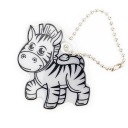 Reflexná kľúčenka, hranolový prívesok pre dieťa, na cyklistický batoh ZEBRA