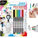 Akrylové fixy 6 farieb s Keychain Kidea Markers Markers [MABBKA]