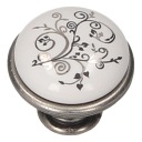 Nábytková kľučka GAMET GP19, nikel/porcelán WHT-12