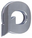 L5J11 PÍSMENO CHROME Q q VEĽKÉ 5,6 cm ZNAK PÍSMENO