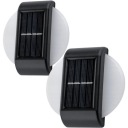 solárne svietidlo nástenné svietidlo 6 LED záhradná terasa balkónová dekorácia 2 ks P-120
