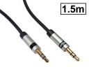 JACK kábel 3,5 mm 3P TRS stereo zástrčka SLIM VITALCO 1,5 m