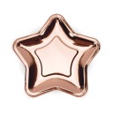 Papierové taniere STARS rose gold rose gold 18 cm 6 ks k narodeninám