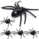 UMELÝ PAVÚK 7cm HALLOWEENSKÉ DEKORÁCIE SADA PAVÚK NA DEKORÁCIU 4 ks