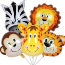 FÓLIOVÉ BALÓNY ZVIERATKÁ SADA FÓLIOVÝCH BALÓNOV SAFARI ZOO BALÓN 5 ks