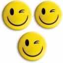DETSKÉ MAGNETY na dosky 50mm žlté SMILES 3 kusy Tetis DOBRE