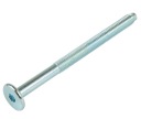 10x metrická skrutka M6 x 80 mm biela pozinkovaná nábytková skrutka s vložením