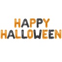 Fóliové balóny s nápisom Happy Halloween, čierno-oranžové
