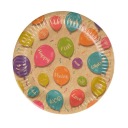 Papierové taniere Kraft Balloon 18cm 12ks eko
