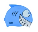 Detská silikónová plavecká čiapka do bazéna Aqua-Sport Junior Shark Blue