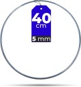 STRIEBORNÁ kovová obruč 40 cm 5 mm ODOLNÝ drôt
