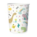 Papierové poháriky DINOSAURS 220 ml, 6 ks, k narodeninám detí