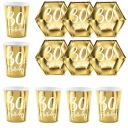 Sada pohárov a tanierov 30th Birthday Gold 12 ks