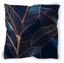 DEKORATÍVNY OBLIEK NA VANKÚŠ MEDENÉ LISTY NAVY 40X40 CM