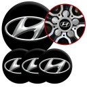 4 Emblémy Stredy ráfikov Kryty kolies Kolesá HYUNDAI SET TOP 53 mm