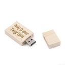 Široký drevený prívesok Svetlé drevo - javor 4 GB USB 2.0 + GRAVÍROVANIE LOGA