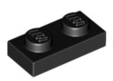 LEGO PLATE 1X2 ČIERNY Č. 3023 PRE 4 KS