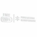 Nálepka - Bezplatné Wi-Fi pripojenie na internet, klimatizácia. 6x30
