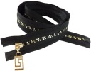 Odevný deliaci zips, čierna a zlatá, grécka, 65 cm