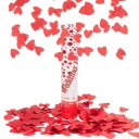VYstreľovanie KONFETTIEK ČERVENÉ SRDCE na SVADOBNÉ LÍSTKY SRDCA VALENTÍN