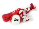 DOG CHEETHER BALL RED TOYS Sada 3 ks
