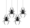 Prívesky banner HALLOWEEN SPIDERS, čierne, 4 VEĽKÉ KS